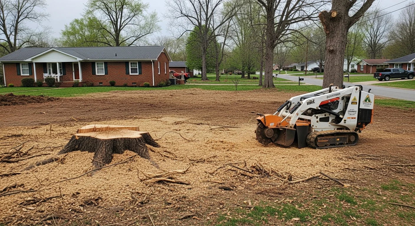 Tree service professional removing a large tree in Bowling Green Kentucky